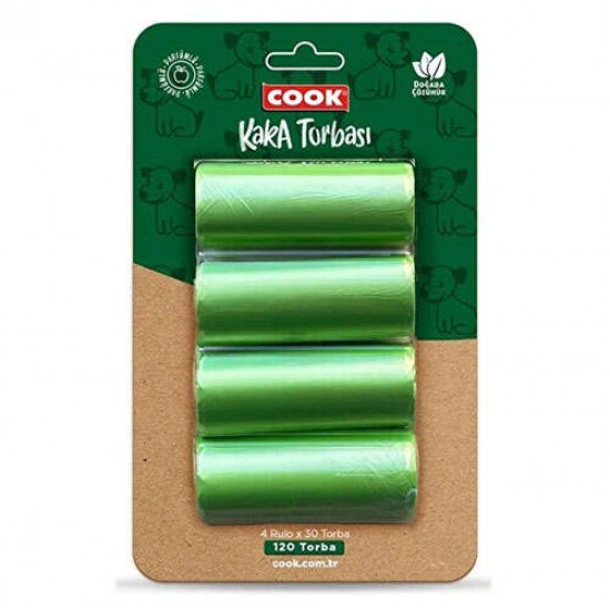 Cook Dışkı Torbası 4 Rulo x 30 Torba (Toplam 120 Torba) Cook Dışkı Torbası 4 Rulo x 30 Torba (Toplam 120 Torba)