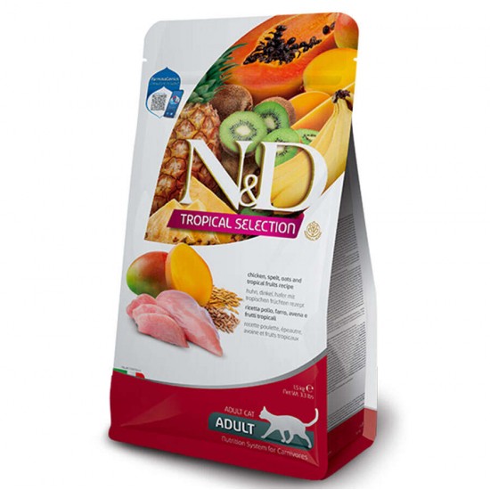 ND Tropical Selection Tavuklu ve Meyveli Kedi Maması 1,5 Kg