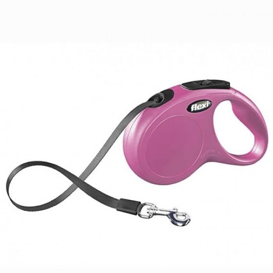 Flexi New Classic Şerit Pembe Otomatik Gezdirme Tasması XS 3m Flexi New Classic Şerit Pembe Otomatik Gezdirme Tasması XS 3m