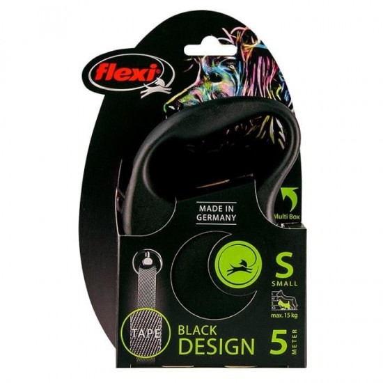 Flexi Black Desing Small 5m Şerit Gezdirme Siyah Flexi Black Desing Small 5m Şerit Gezdirme Siyah