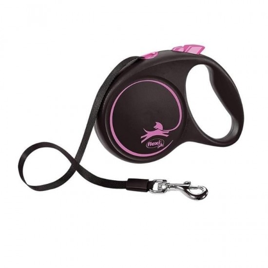 Flexi Black Desing Medium 5m Şerit Gezdirme Pembe Flexi Black Desing Medium 5m Şerit Gezdirme Pembe