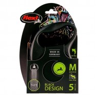 Flexi Black Design Otomatik Şerit Köpek Gezdire Tasması Medium 5 Mt Siyah Flexi Black Design Otomatik Şerit Köpek Gezdire Tasması Medium 5 Mt Siyah