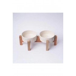 Mamas Ahşap Standlı 2li Yüksek 14cm Beyaz Mamas Ahşap Standlı 2li Yüksek 14cm Beyaz