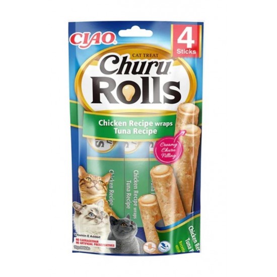 Inaba Ciao Churu Rolls Sticks Tavuk Sargılı & Ton Balıklı Kedi Ödül Maması 4 x 10 Gr Inaba Ciao Churu Rolls Sticks Tavuk Sargılı & Ton Balıklı Kedi Ödül Maması 4 x 10 Gr