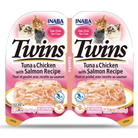 Inaba Twins Ton Balıklı, Somonlu ve Tavuklu Kedi Ödül Jölesi 2 x 35 Gr Inaba Twins Ton Balıklı, Somonlu ve Tavuklu Kedi Ödül Jölesi 2 x 35 Gr