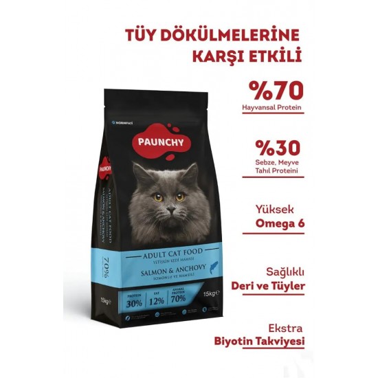 Paunchy Somonlu Yetişkin Kedi Maması 15 kg Paunchy Somonlu Yetişkin Kedi Maması 15 kg
