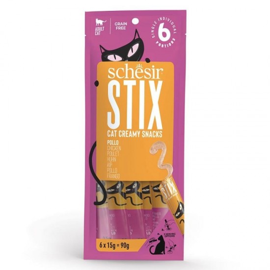 Schesir Cat Stix Tavuklu Krema Kedi Ödülü 6x15gr Schesir Cat Stix Tavuklu Krema Kedi Ödülü 6x15gr