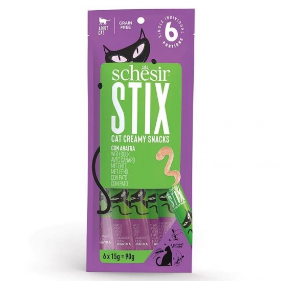 Schesir Cat Stix Ördekli Krema Kedi Ödülü 6x15gr Schesir Cat Stix Ördekli Krema Kedi Ödülü 6x15gr