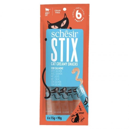 Schesir Cat Stix Somon Balıklı Krema Kedi Ödülü 6x15gr Schesir Cat Stix Somon Balıklı Krema Kedi Ödülü 6x15gr