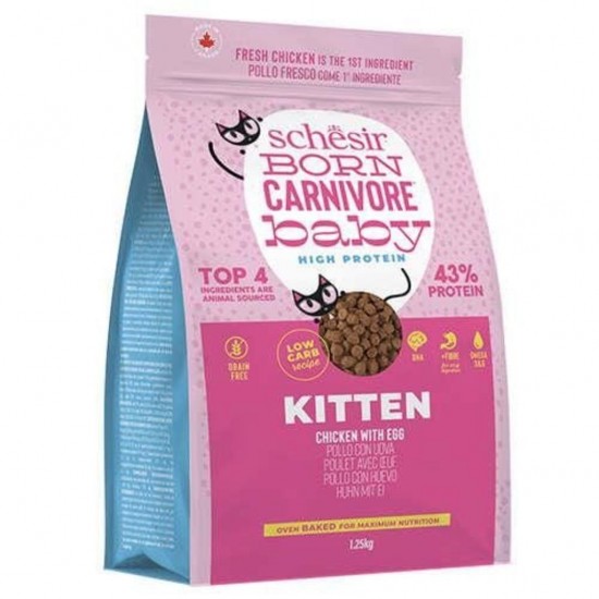 Schesir Born Carnivore Baby Tavuklu ve Yumurtalı Yavru Kedi Maması 1,25Kg Schesir Born Carnivore Baby Tavuklu ve Yumurtalı Yavru Kedi Maması 1,25Kg