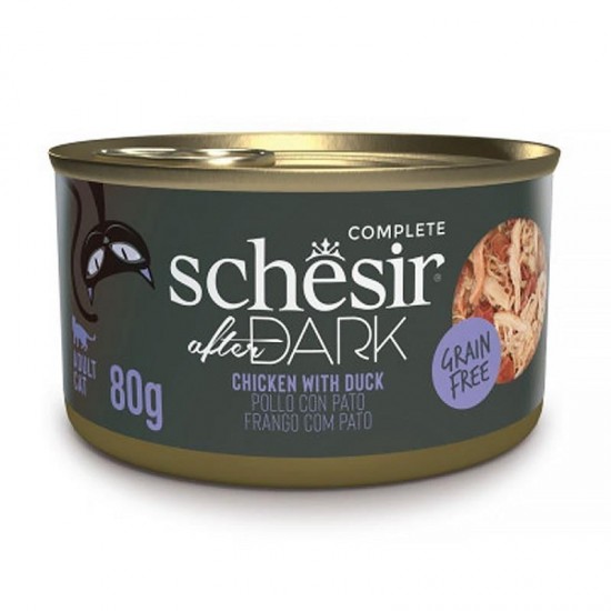Schesir After Dark Et Suyunda Tavuklu ve Ördekli Yetişkin Kedi Konservesi 80 gr Schesir After Dark Et Suyunda Tavuklu ve Ördekli Yetişkin Kedi Konservesi 80 gr