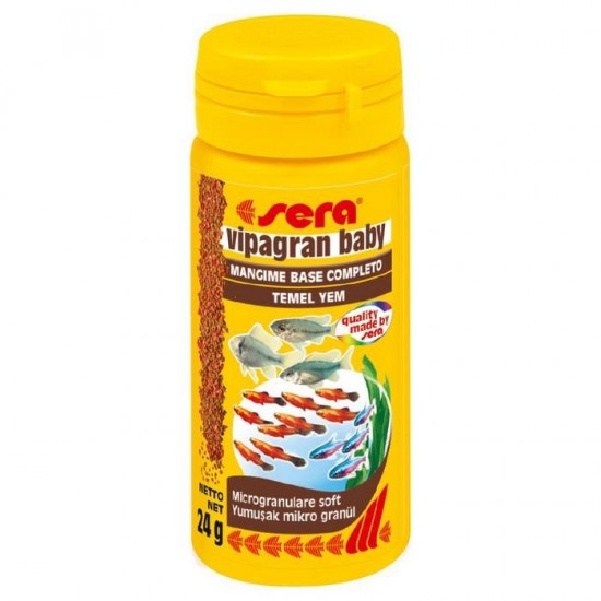 Sera Vipagran Baby Granül Yavru Balık Büyütme Yemi 50ml Sera Vipagran Baby Granül Yavru Balık Büyütme Yemi 50ml