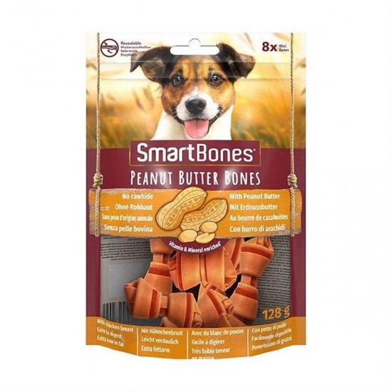 Smart Bones Fıstık Ezmeli Mini Köpek Ödül 128 Gr Smart Bones Fıstık Ezmeli Mini Köpek Ödül 128 Gr