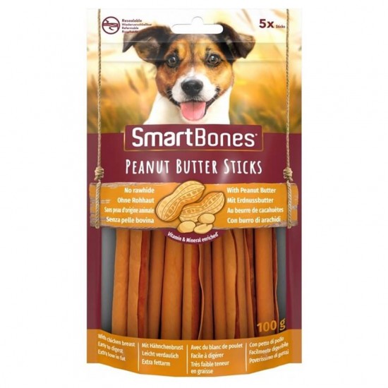 Smart Bones Fıstık Ezmeli Sticks Köpek Ödülü 5li 100 Gr Smart Bones Fıstık Ezmeli Sticks Köpek Ödülü 5li 100 Gr