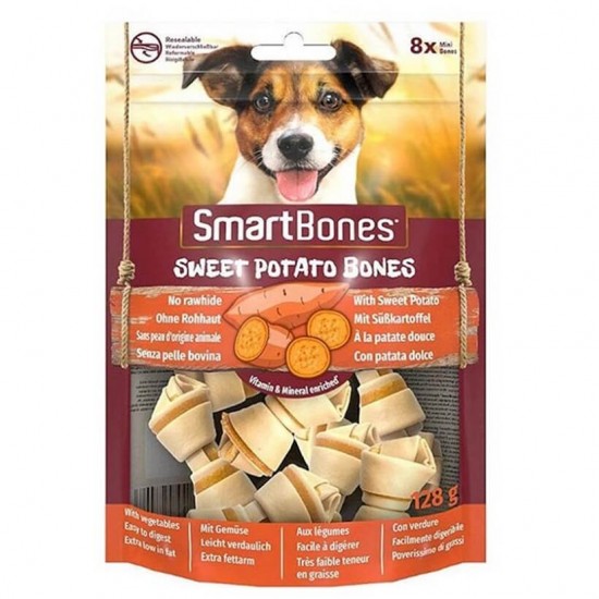 Smart Bones Tatlı Patatesli Mini Kemik Köpek Ödülü 128 gr Smart Bones Tatlı Patatesli Mini Kemik Köpek Ödülü 128 gr