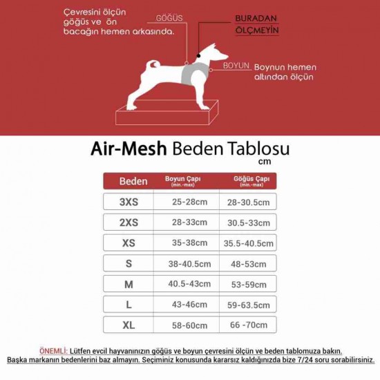Tailpetz Air-Mesh Orta Irk Köpek Göğüs Tasması