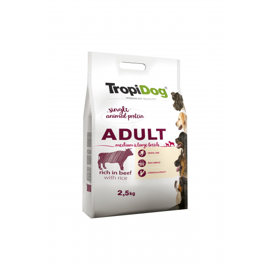 TROPIDOG PREMIUM ADULT M&L BEEF&RICE 2,5KG TROPIDOG PREMIUM ADULT M&L BEEF&RICE 2,5KG