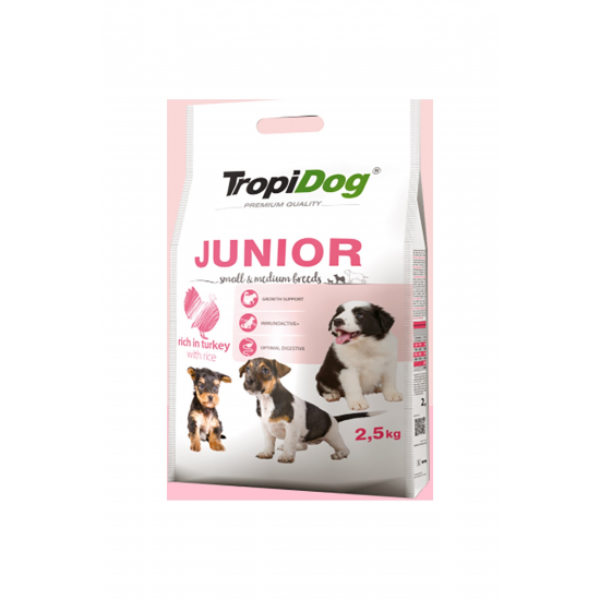 TROPIDOG PREMIUM JUNIOR S&M TURKEY&RICE 2,5KG TROPIDOG PREMIUM JUNIOR S&M TURKEY&RICE 2,5KG