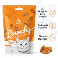 Vet's Plus Crunchy İçi Dolgulu Tavuklu ve Catnipli Kedi Ödül Bisküvisi 60gr Vet's Plus Crunchy İçi Dolgulu Tavuklu ve Catnipli Kedi Ödül Bisküvisi 60gr
