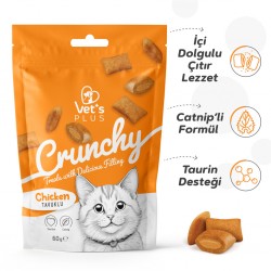 Vet's Plus Crunchy İçi Dolgulu Tavuklu ve Catnipli Kedi Ödül Bisküvisi 60gr Vet's Plus Crunchy İçi Dolgulu Tavuklu ve Catnipli Kedi Ödül Bisküvisi 60gr