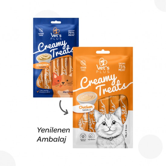 Vet's Plus Tavuklu Krema Kedi Ödül Maması 14gr (5'li) Vet's Plus Tavuklu Krema Kedi Ödül Maması 14gr (5'li)