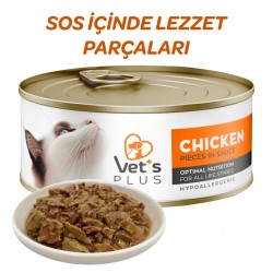 Vet's Plus Optimal Nutrition Tavuk Etli Tahılsız Kedi Konservesi 85gr Vet's Plus Optimal Nutrition Tavuk Etli Tahılsız Kedi Konservesi 85gr