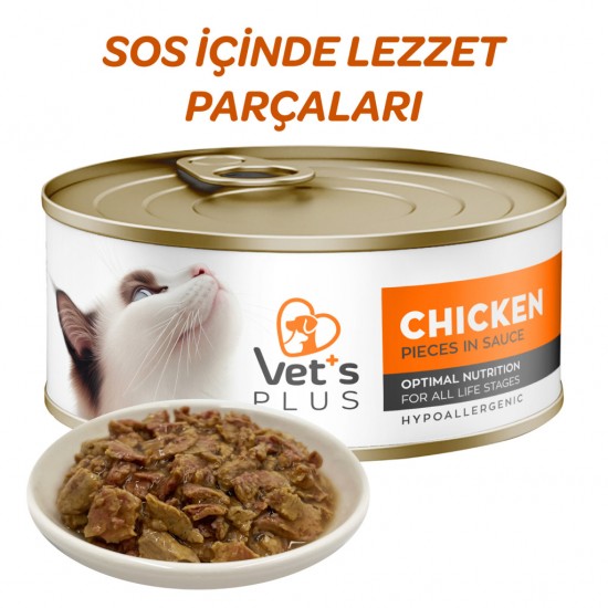 Vet's Plus Optimal Nutrition Tavuk Etli Tahılsız Kedi Konservesi 85gr Vet's Plus Optimal Nutrition Tavuk Etli Tahılsız Kedi Konservesi 85gr